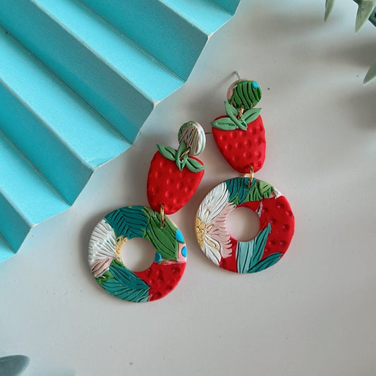 SWEET STRAWBERRY STACKED DANGLES
